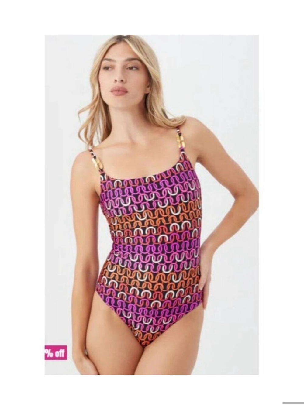Trina Turk Pink & Orange Patterned One-Piece Swimsuit